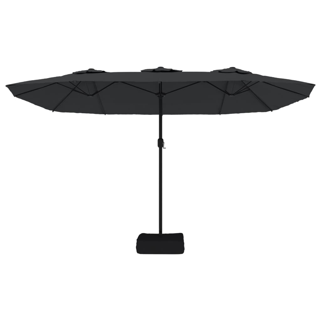 Ombrellone a Doppia Testa Nero 449x245 cm