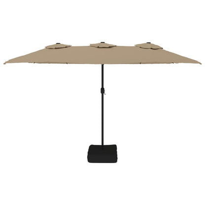 Ombrellone a Doppia Testa con LED Tortora 449x245 cm