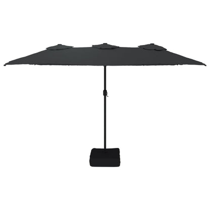 Ombrellone a Doppia Testa con LED Nero 449x245 cm