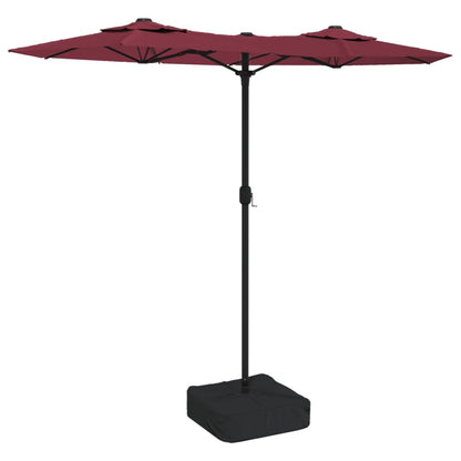 Ombrellone da Giardino a Doppia Testa Rosso Bordeaux 316x240 cm