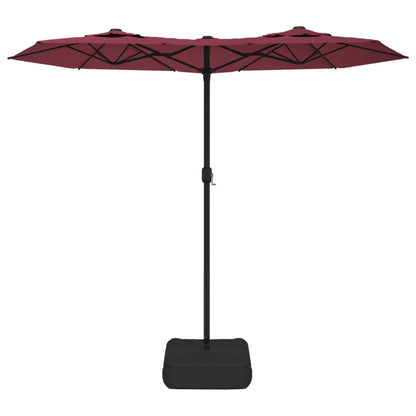 Ombrellone da Giardino a Doppia Testa Rosso Bordeaux 316x240 cm