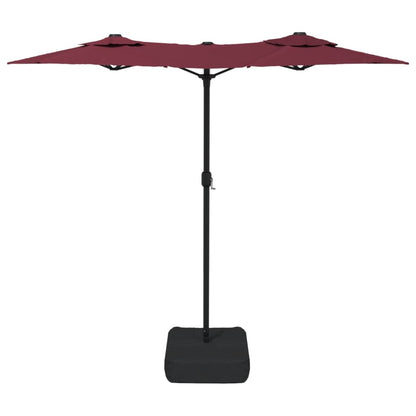 Ombrellone da Giardino a Doppia Testa Rosso Bordeaux 316x240 cm