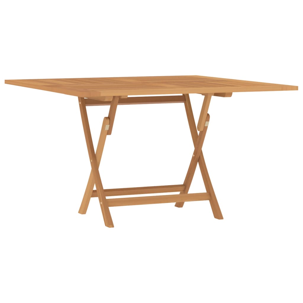 Tavolo da Giardino Pieghevole Grigio 110x110x75cm Massello Teak