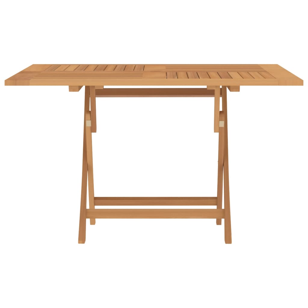 Tavolo da Giardino Pieghevole Grigio 110x110x75cm Massello Teak