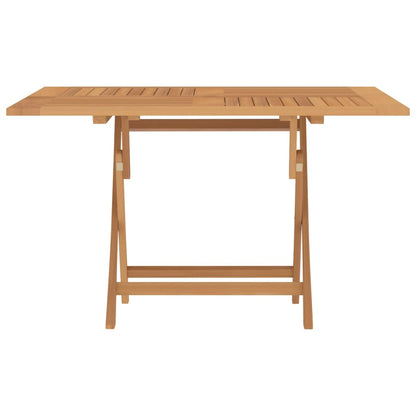 Tavolo da Giardino Pieghevole Grigio 110x110x75cm Massello Teak