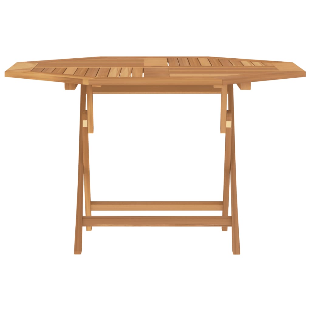 Tavolo da Giardino Pieghevole Grigio 110x110x75cm Massello Teak