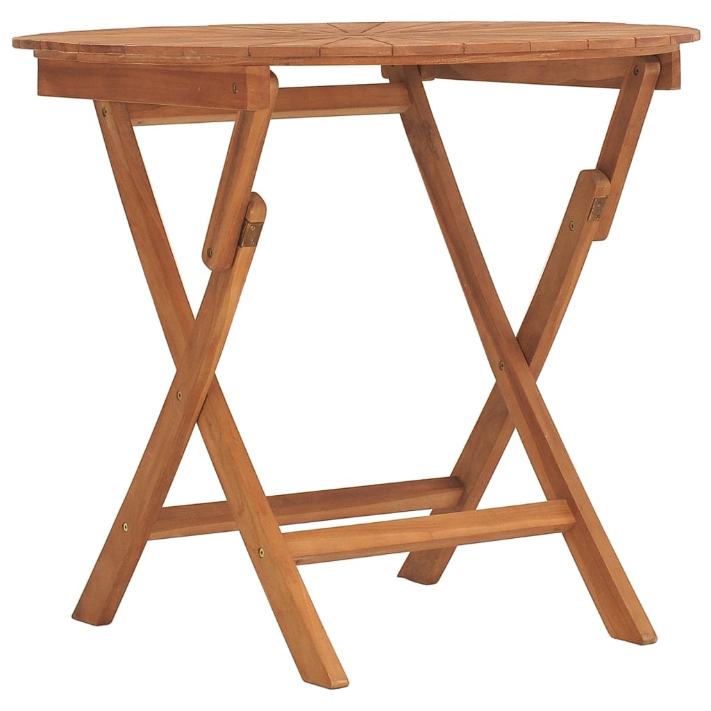 Tavolo da Giardino Pieghevole Ã˜ 85x75 cm Legno Massello di Teak