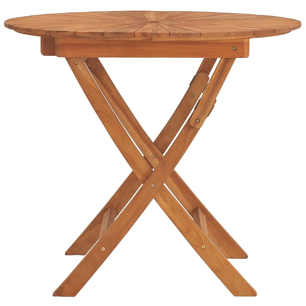 Tavolo da Giardino Pieghevole Ã˜ 85x75 cm Legno Massello di Teak