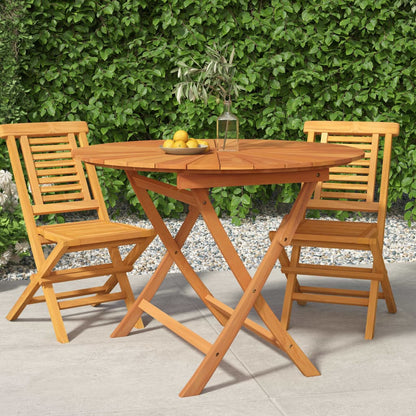 Tavolo da Giardino Pieghevole Ã˜ 85x75 cm Legno Massello di Teak