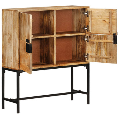Credenza 80x30x95 cm in Legno Grezzo Massello di Mango