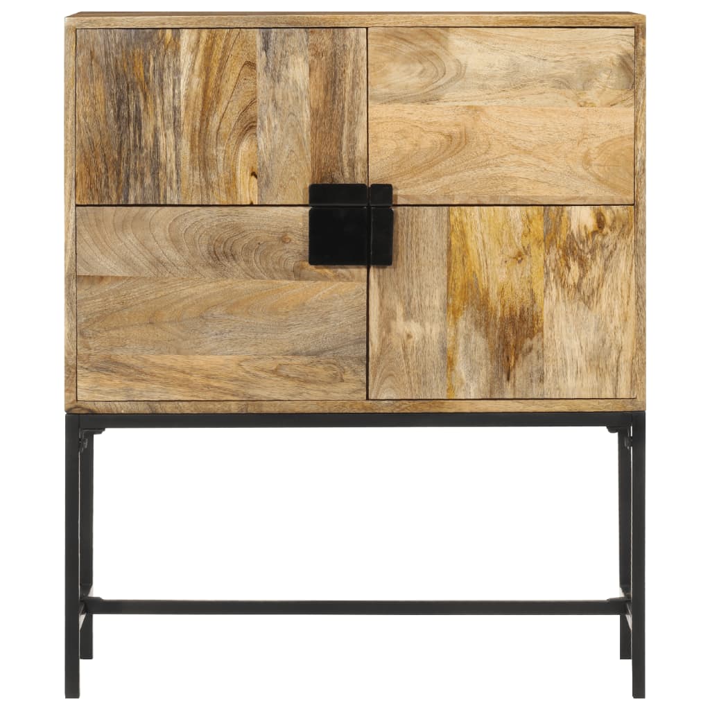 Credenza 80x30x95 cm in Legno Grezzo Massello di Mango