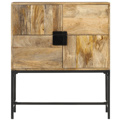 Credenza 80x30x95 cm in Legno Grezzo Massello di Mango