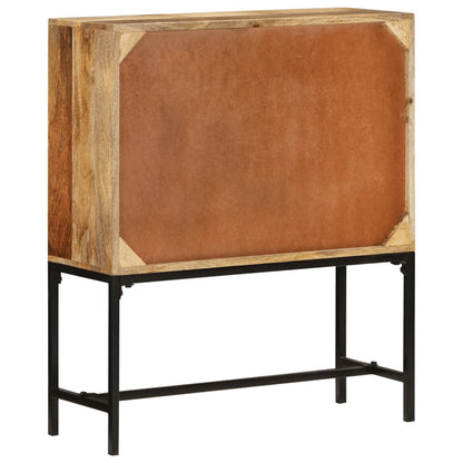 Credenza 80x30x95 cm in Legno Grezzo Massello di Mango