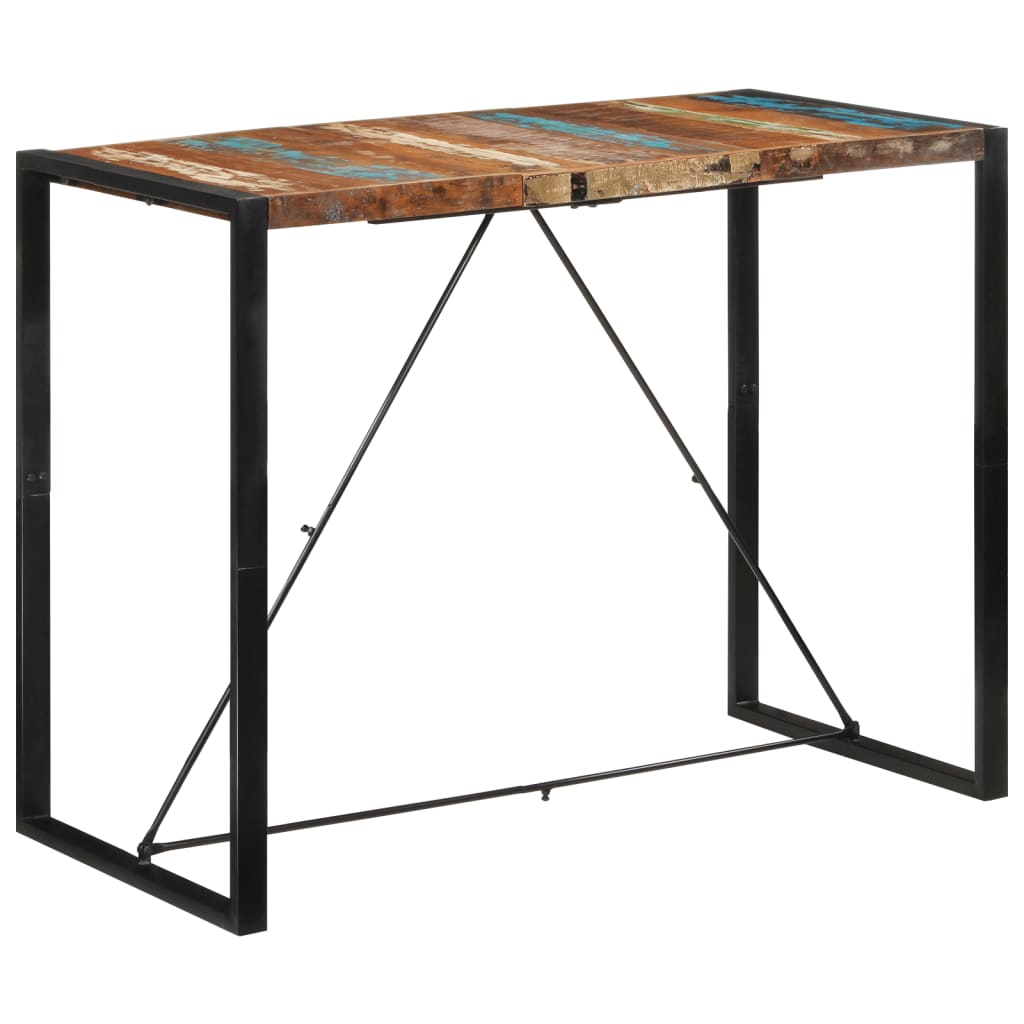 Tavolo da Bar 140x70x110 cm in Legno Massello di Recupero