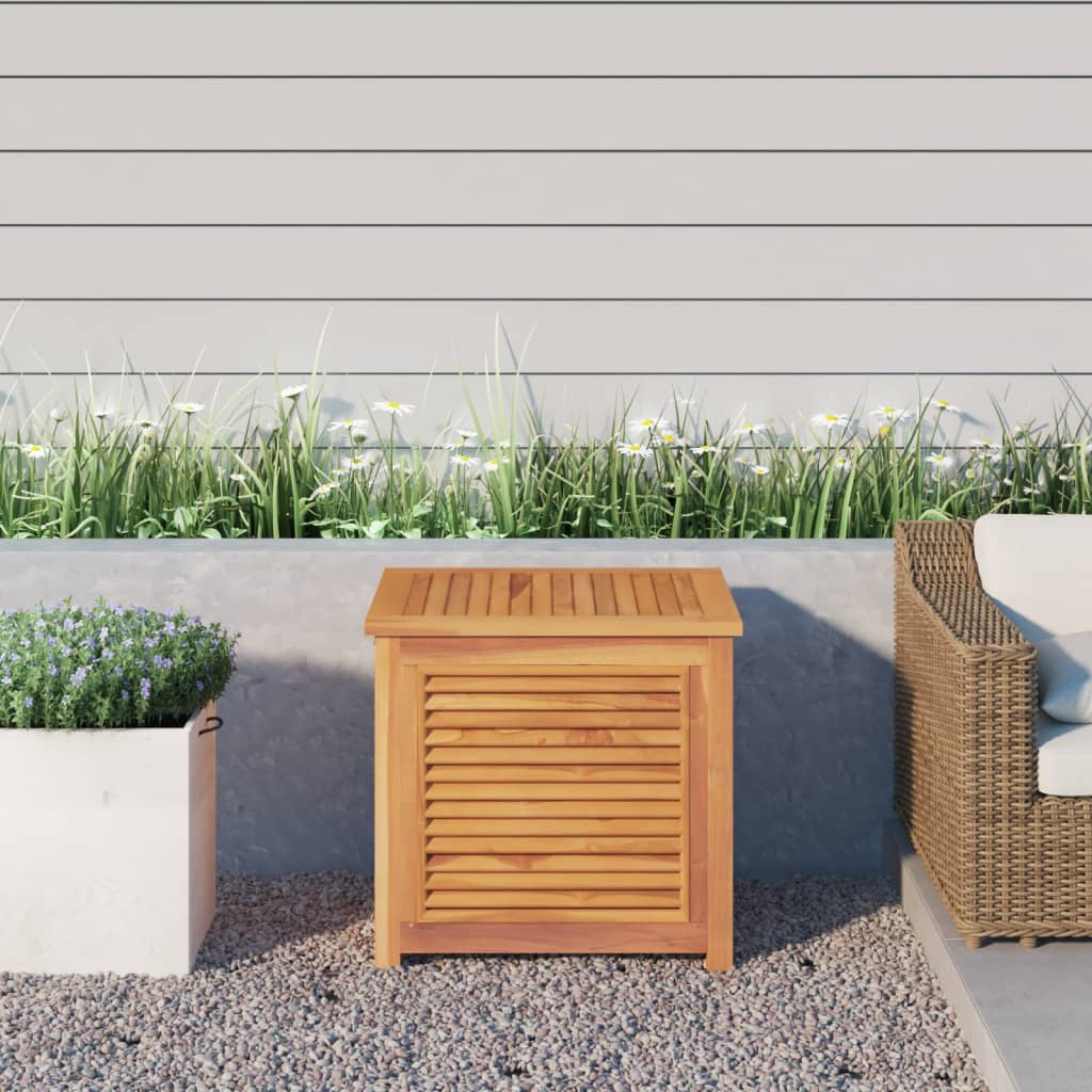 Contenitore Giardino con Borsa 60x50x58cm Legno Massello Teak
