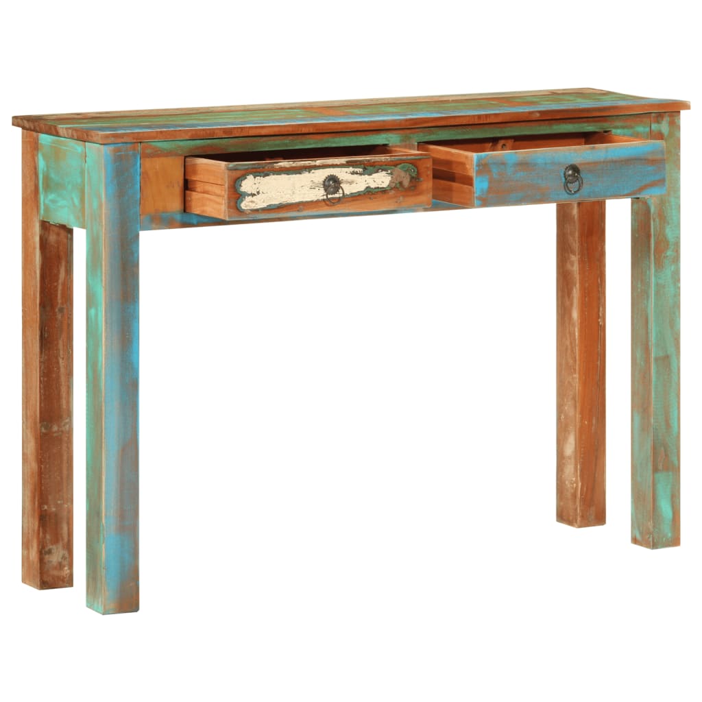 Tavolo Consolle 110x30x75 cm in Legno Massello di Recupero