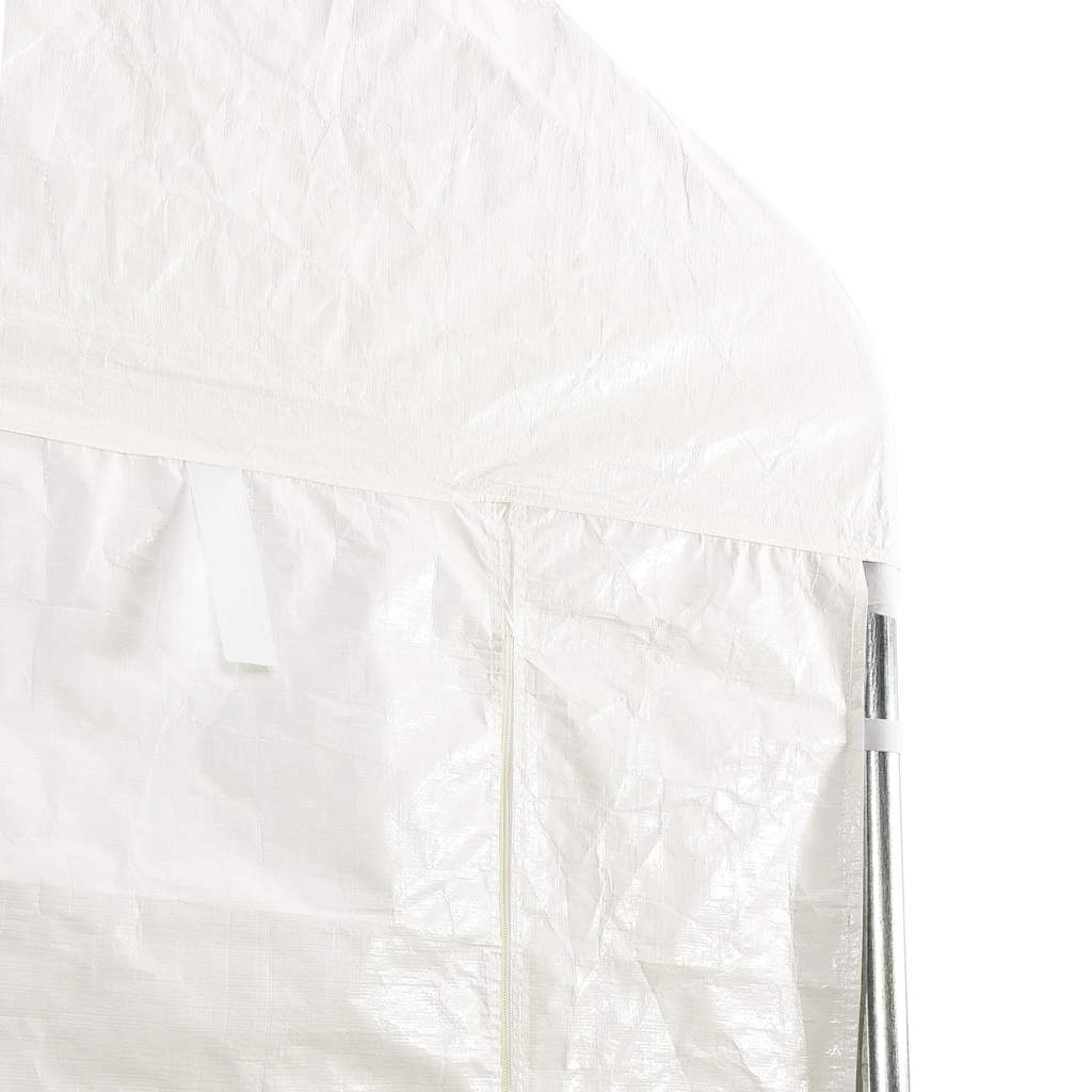 Gazebo con Tetto Bianco 8,92x4,08x3,22 m in Polietilene