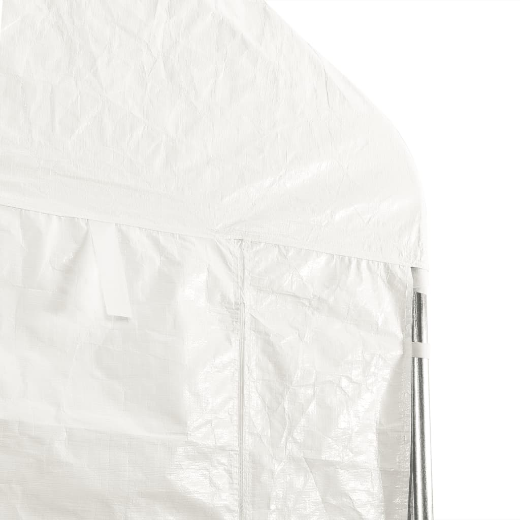 Gazebo con Tetto Bianco 11,15x4,08x3,22 m in Polietilene