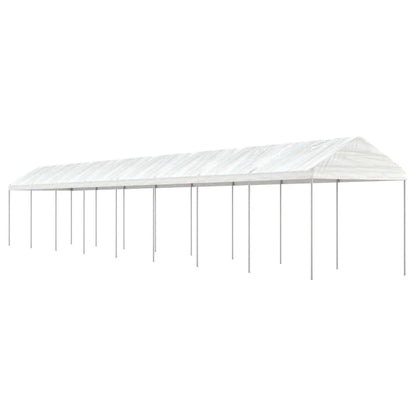 Gazebo con Tetto Bianco 17,84x2,28x2,69 m in Polietilene