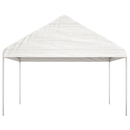 Gazebo con Tetto Bianco 17,84x4,08x3,22 m in Polietilene
