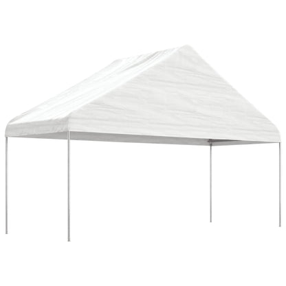 Gazebo con Tetto Bianco 6,69x5,88x3,75 m in Polietilene