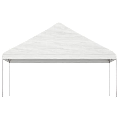 Gazebo con Tetto Bianco 6,69x5,88x3,75 m in Polietilene