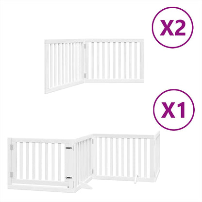 Cancello Cani Porta Pieghevole Bianco 8 Pannelli 640 cm Pioppo