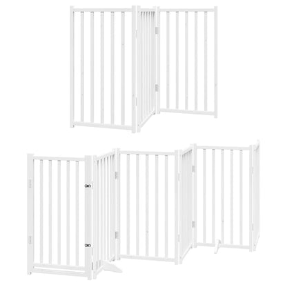 Cancello Cani Porta Pieghevole Bianco 15 Pannelli 750 cm Pioppo
