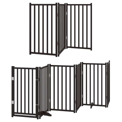 Cancello Cani Porta Pieghevole Nero 12 Pannelli 600 cm Pioppo