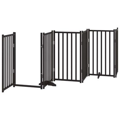 Cancello Cani Porta Pieghevole Nero 12 Pannelli 600 cm Pioppo