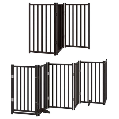 Cancello Cani Porta Pieghevole Nero 15 Pannelli 750 cm Pioppo