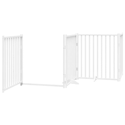 Cancello Cani Porta Pieghevole Bianco 10 Pannelli 800 cm Pioppo