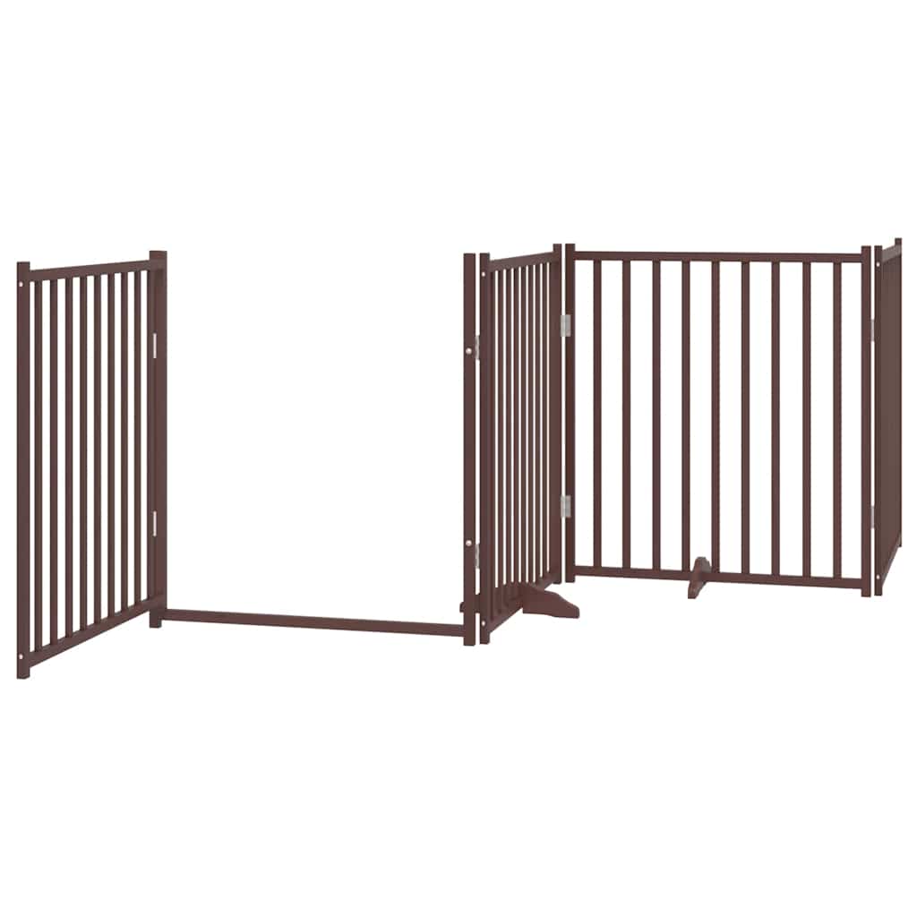 Cancello Cani Porta Pieghevole Marrone 12 Pannelli 960cm Pioppo