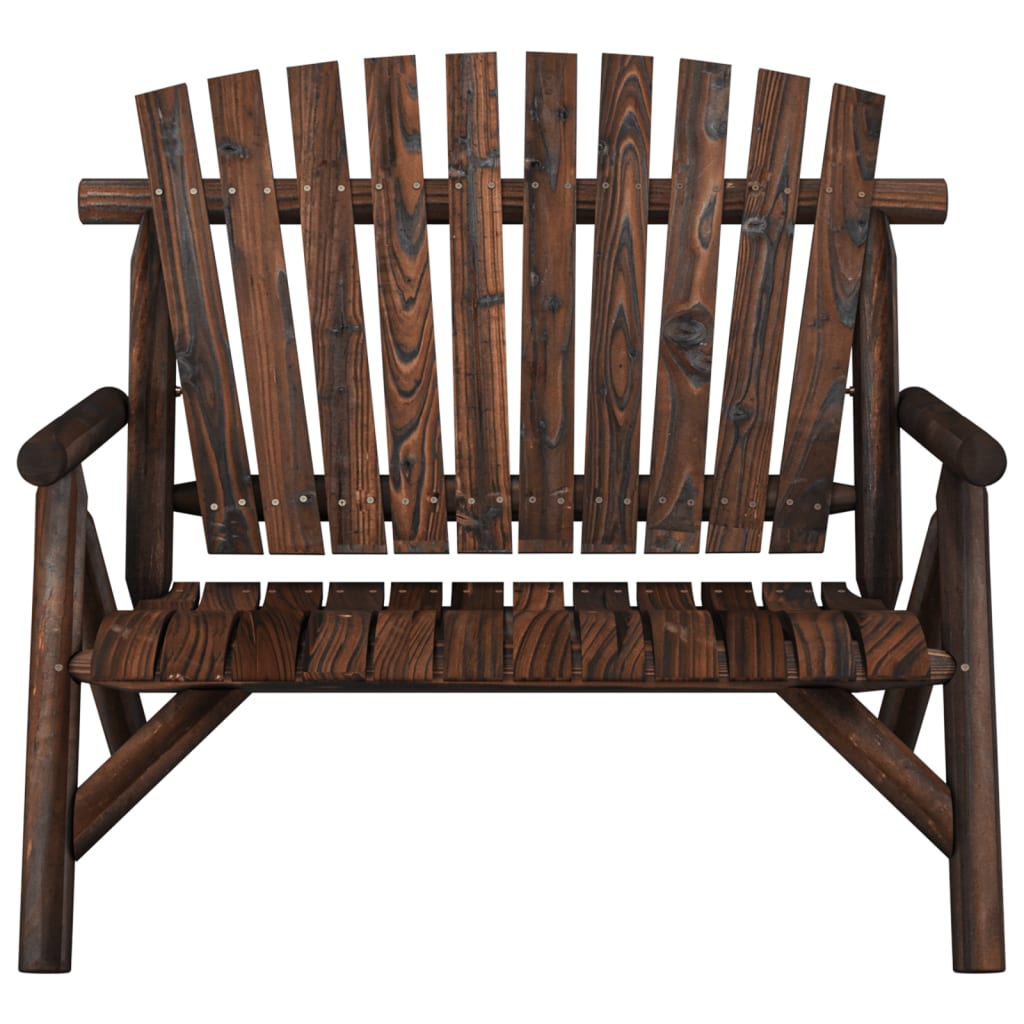 Panca Giardino 2 Posti 119x85x98cm Legno Massello Abete Rosso