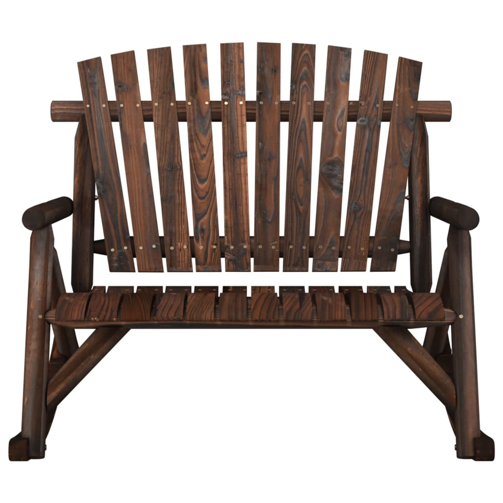 Panca Dondolo Giardino 2Posti 123x96x102cm Massello Abete Rosso