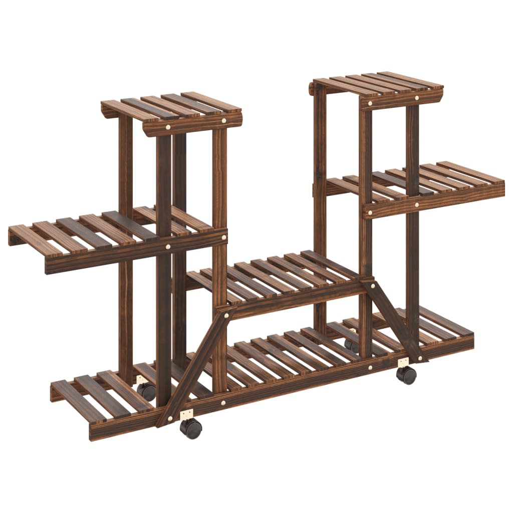 Portafiori con Ruote 110x25x78 cm in Legno Massello di Abete