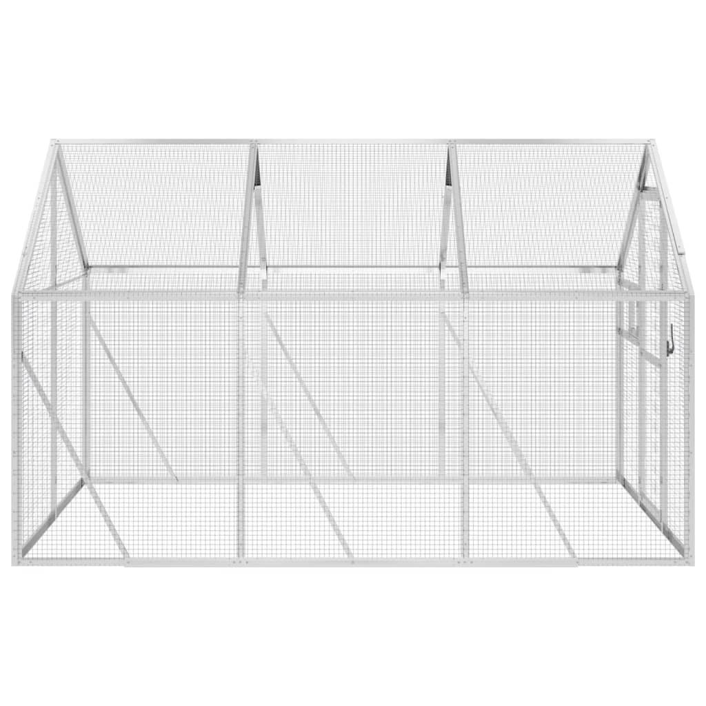 Voliera Argento 1,79x3x1,85 m in Alluminio