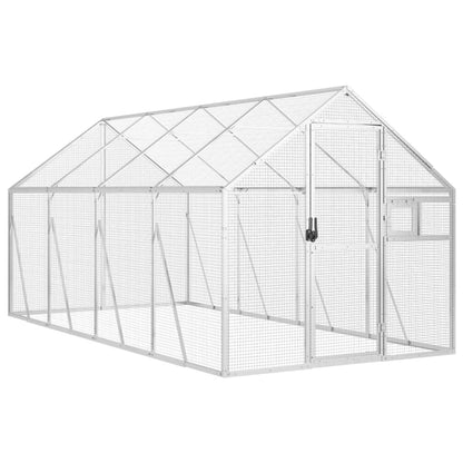 Voliera Argento 1,79x4x1,85 m in Alluminio