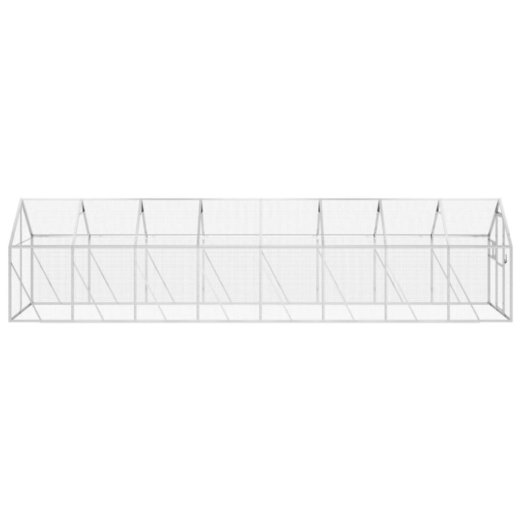 Voliera Argento 1,79x8x1,85 m in Alluminio