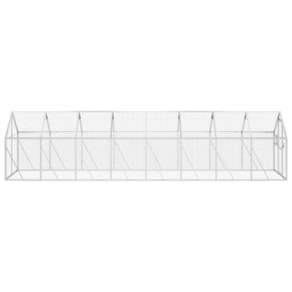 Voliera Argento 1,79x8x1,85 m in Alluminio