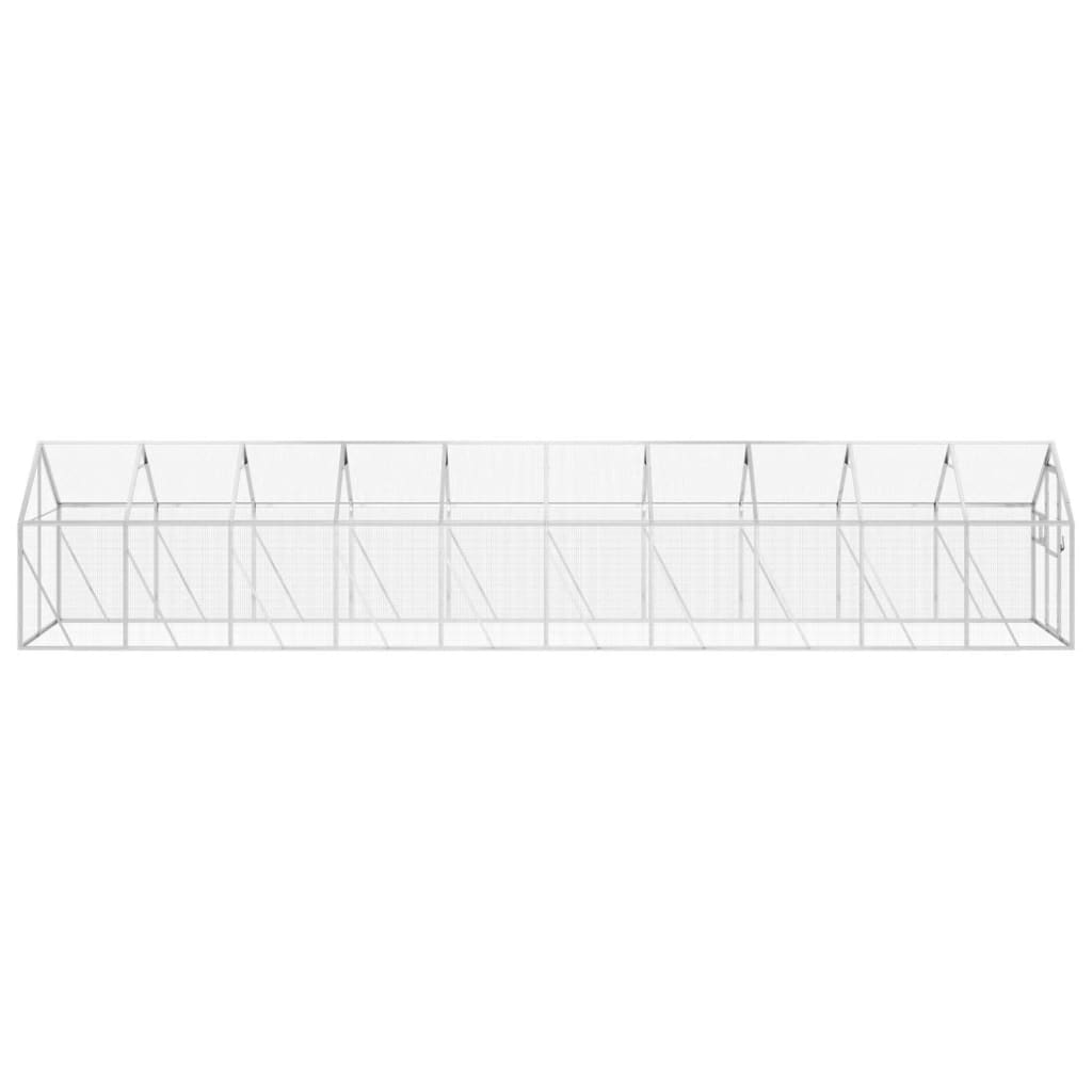 Voliera Argento 1,79x10x1,85 m in Alluminio