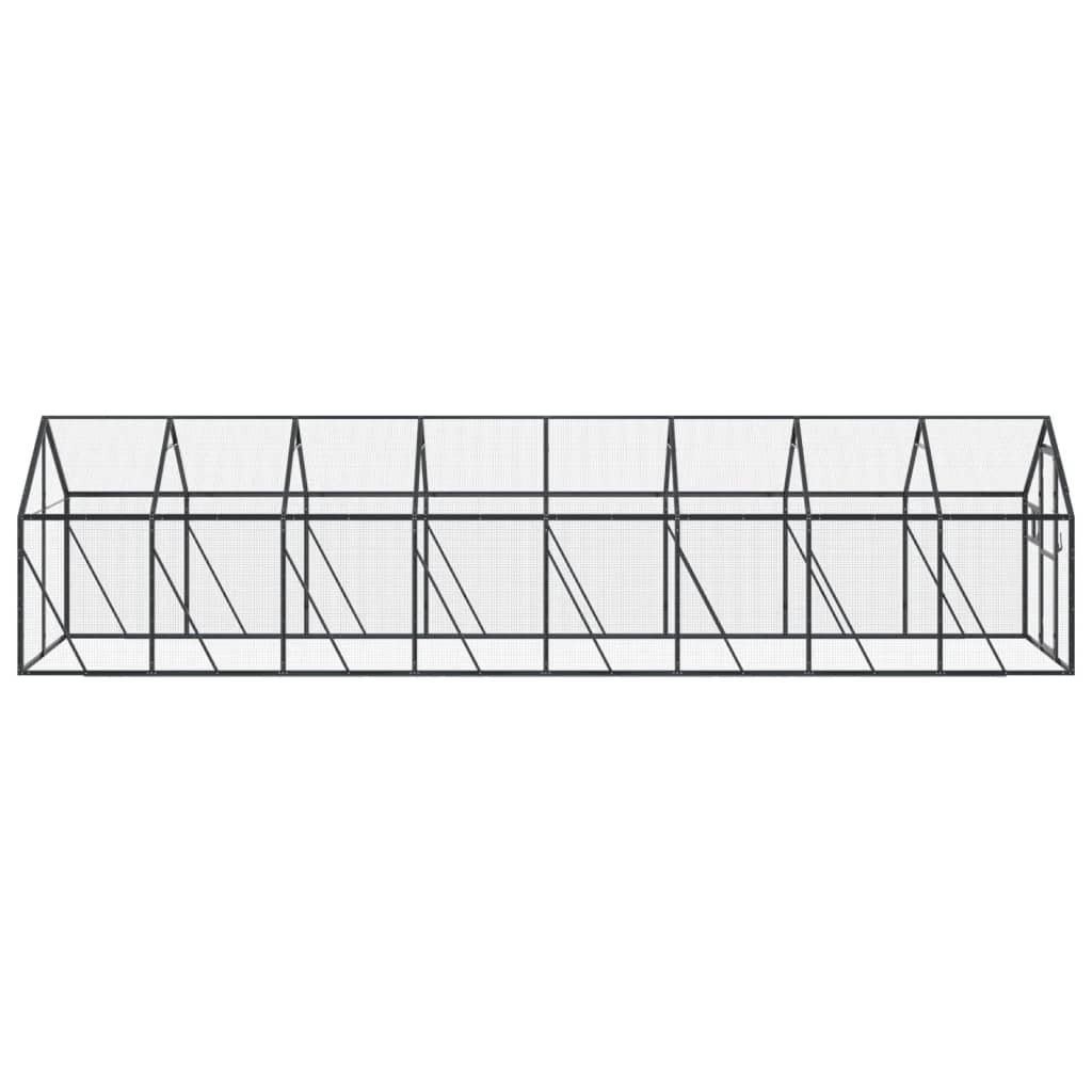 Voliera Antracite 1,79x8x1,85 m in Alluminio