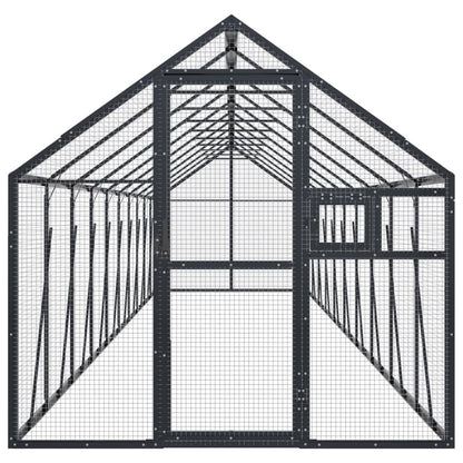 Voliera Antracite 1,79x10x1,85 m in Alluminio
