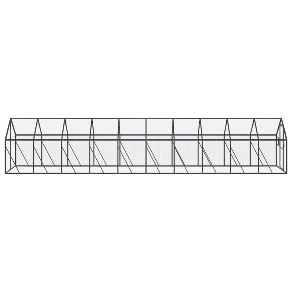 Voliera Antracite 1,79x10x1,85 m in Alluminio