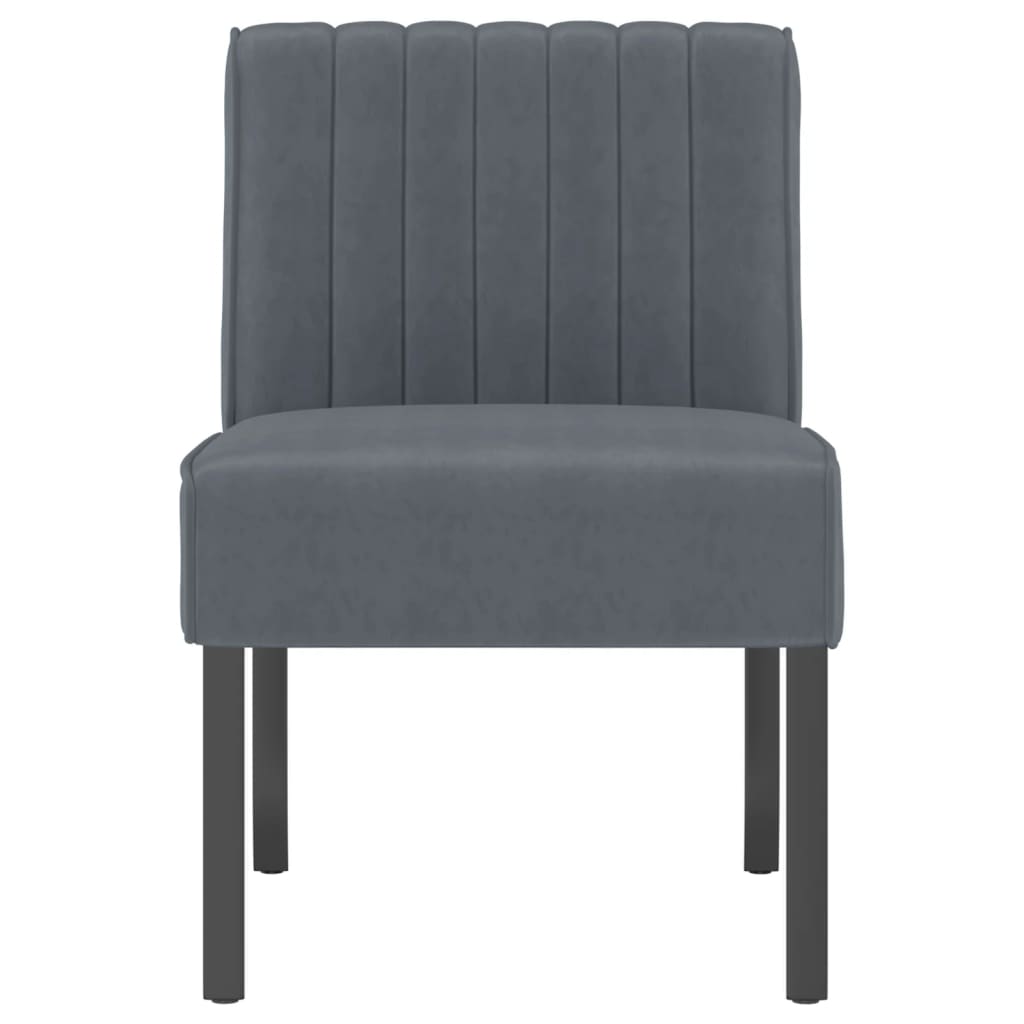 Sedia Pantofola Grigio Scuro in Velluto