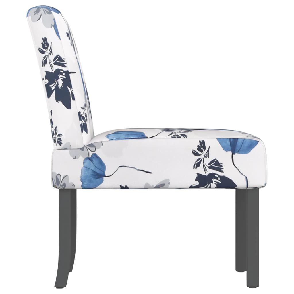 Sedia Pantofola in Tessuto Fiori Blu