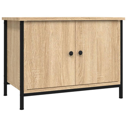 Mobile TV con Ante Rovere Sonoma 60x35x45 cm Legno Massello di Acacia
