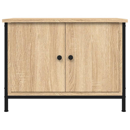 Mobile TV con Ante Rovere Sonoma 60x35x45 cm Legno Massello di Acacia