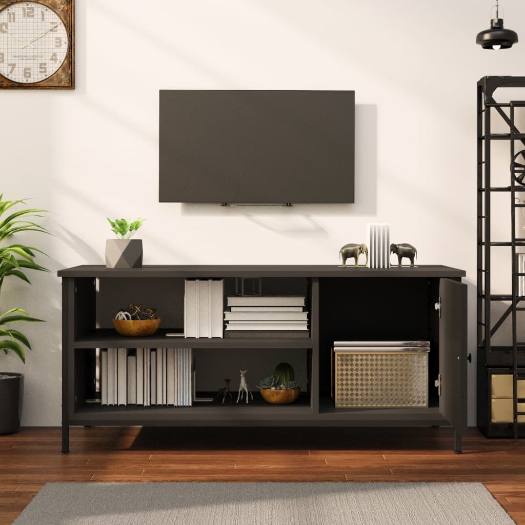 Mobile Porta TV Nero 100x40x45 cm in Legno Multistrato