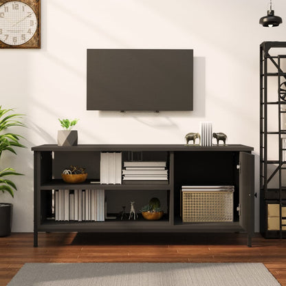 Mobile Porta TV Nero 100x40x45 cm in Legno Multistrato